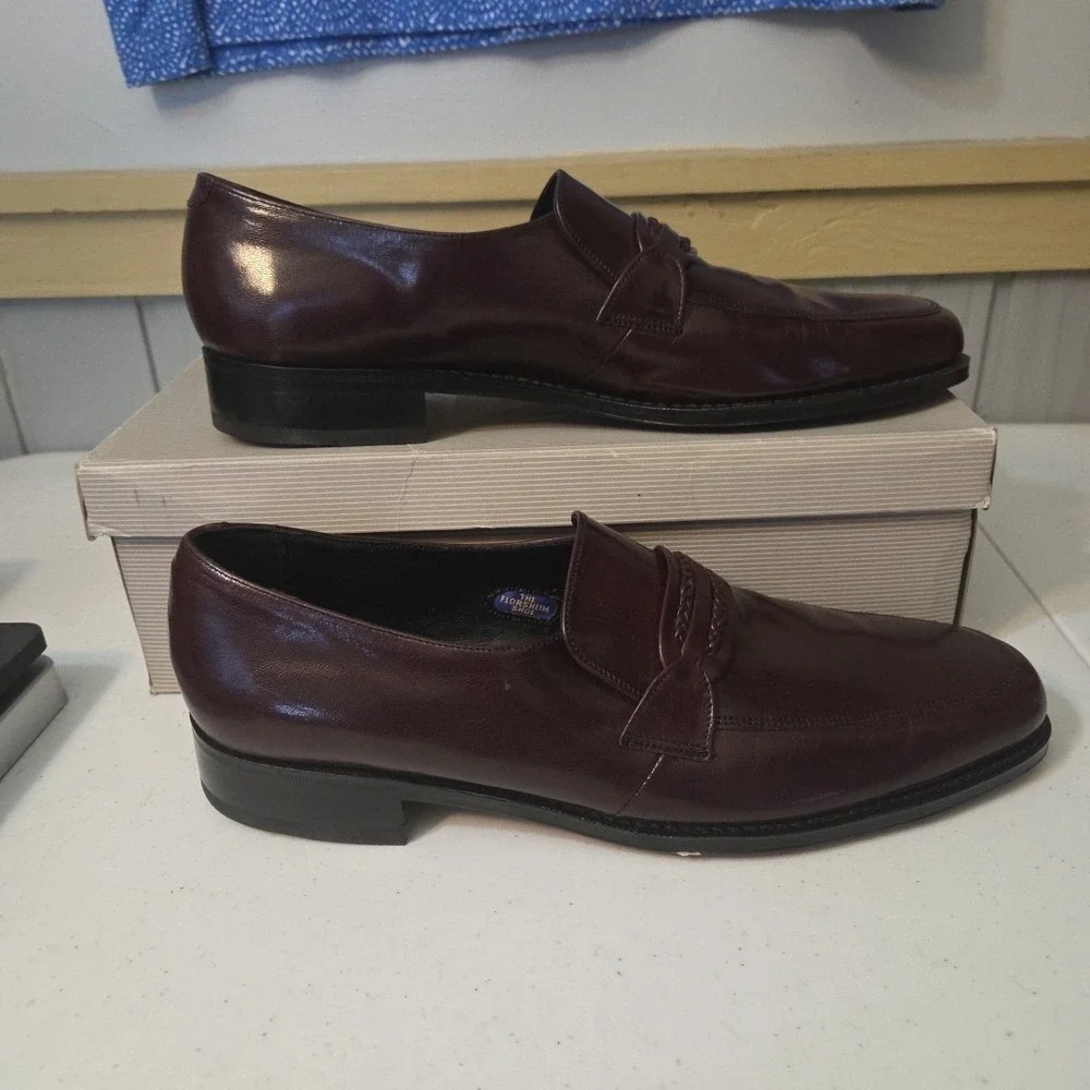 Florsheim Richfield 33472 Burgundy Leather Penny Loafers Shoes Size 7.5 D US Me - Picture 12 of 16